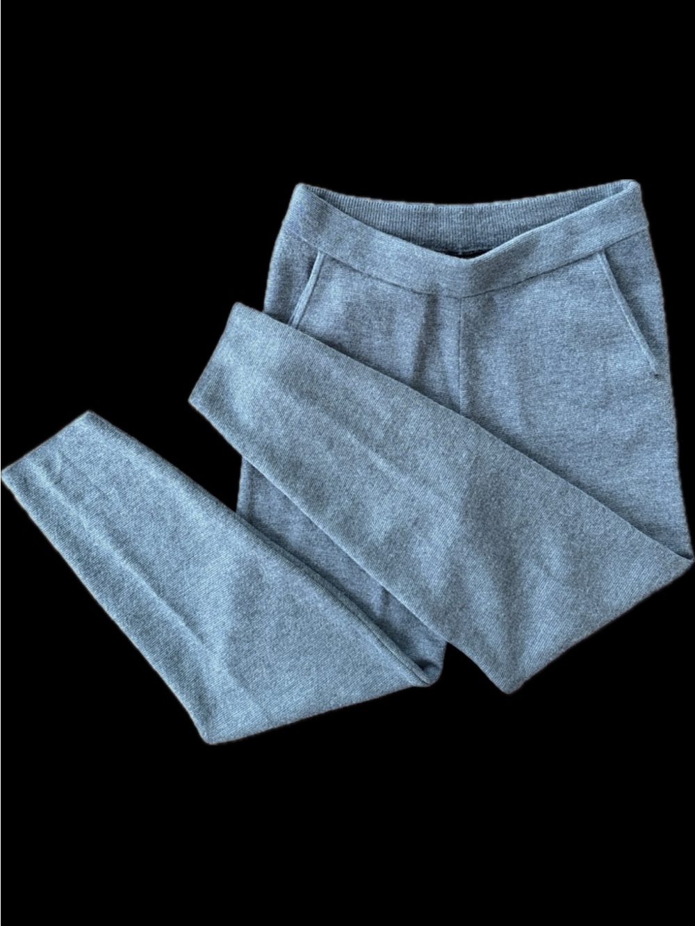 BANANA REPUBLIC 100% MERINO WOOL SWEATER JOGGER PULL ON PANTS POCKETS TIE GRAY S